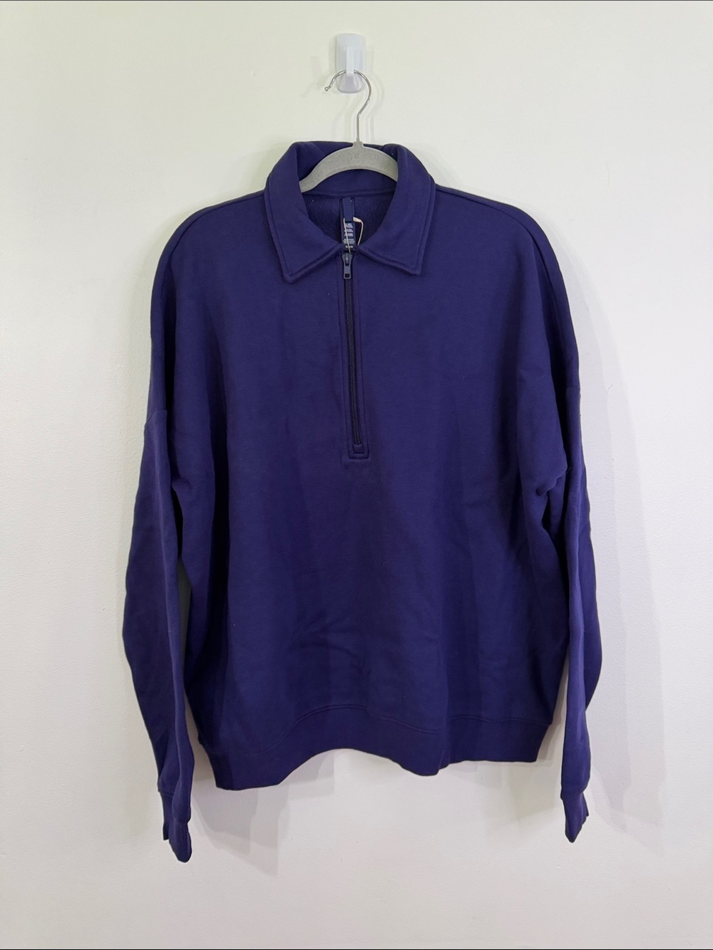 NWT SKIMS Cotton Fleece Oversized Half Zip Pullover *Rare Color*